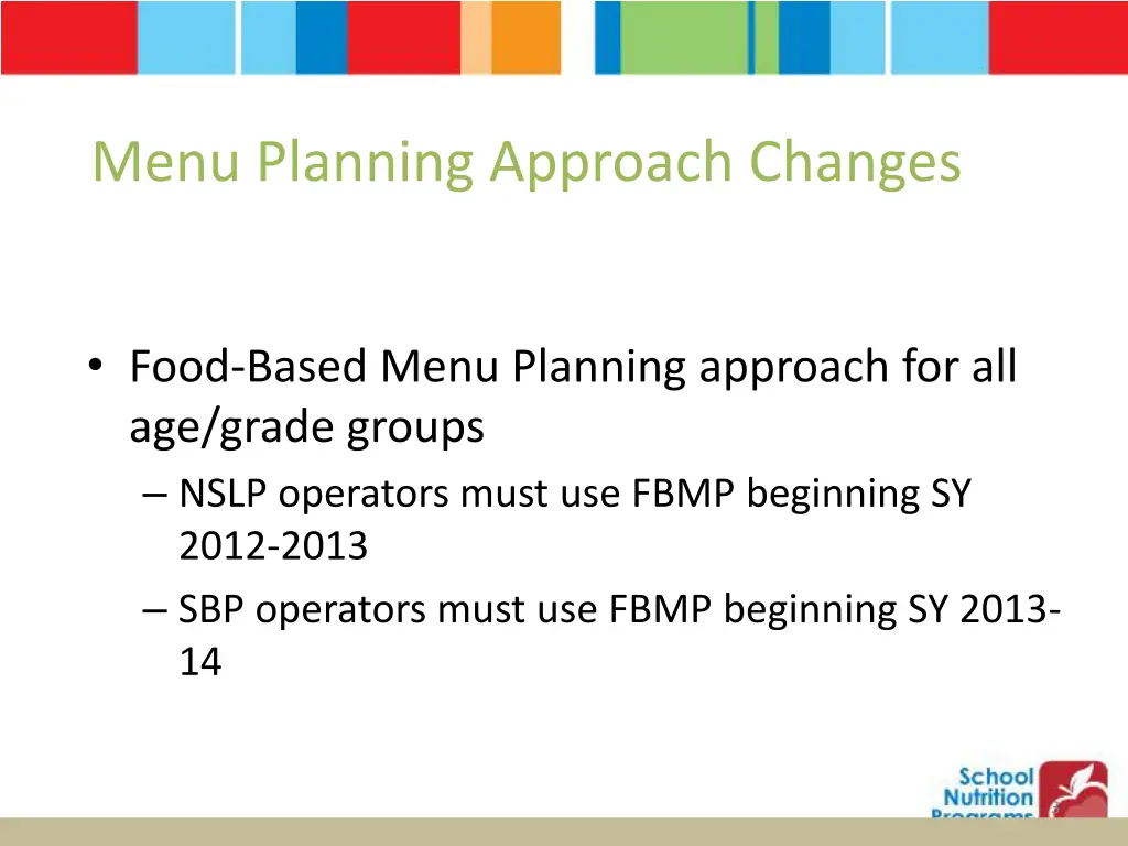 menu planning approach changes