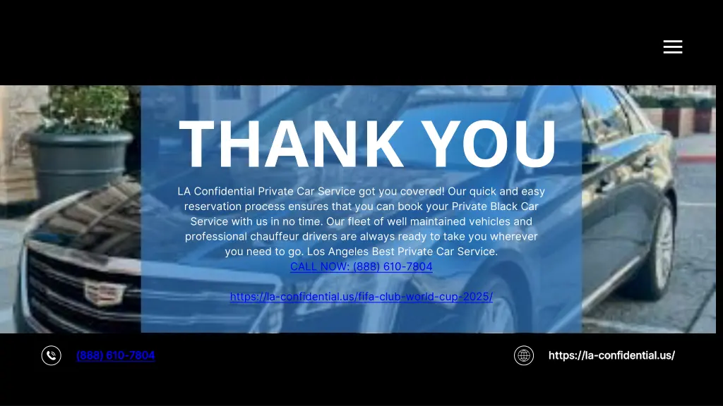thank you la confidential private car service
