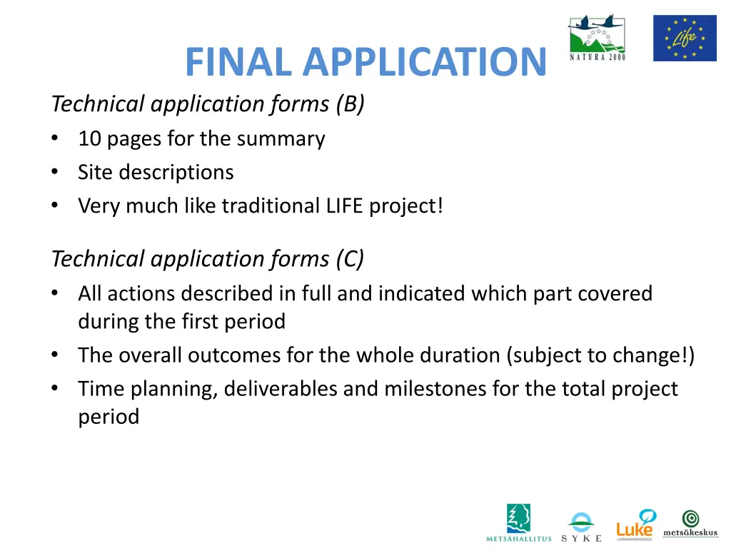 final application technical application forms