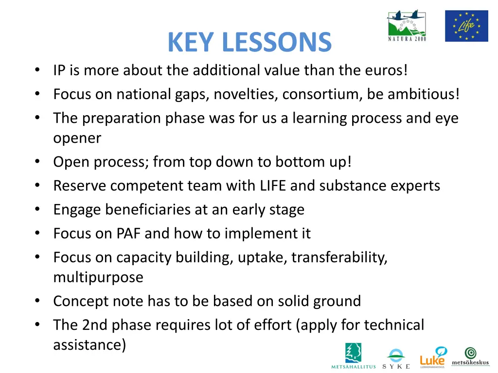 key lessons