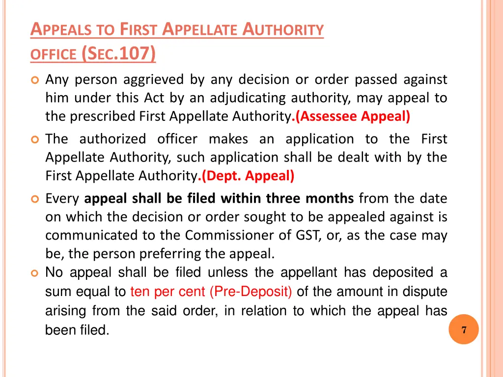 a ppeals to f irst a ppellate a uthority office