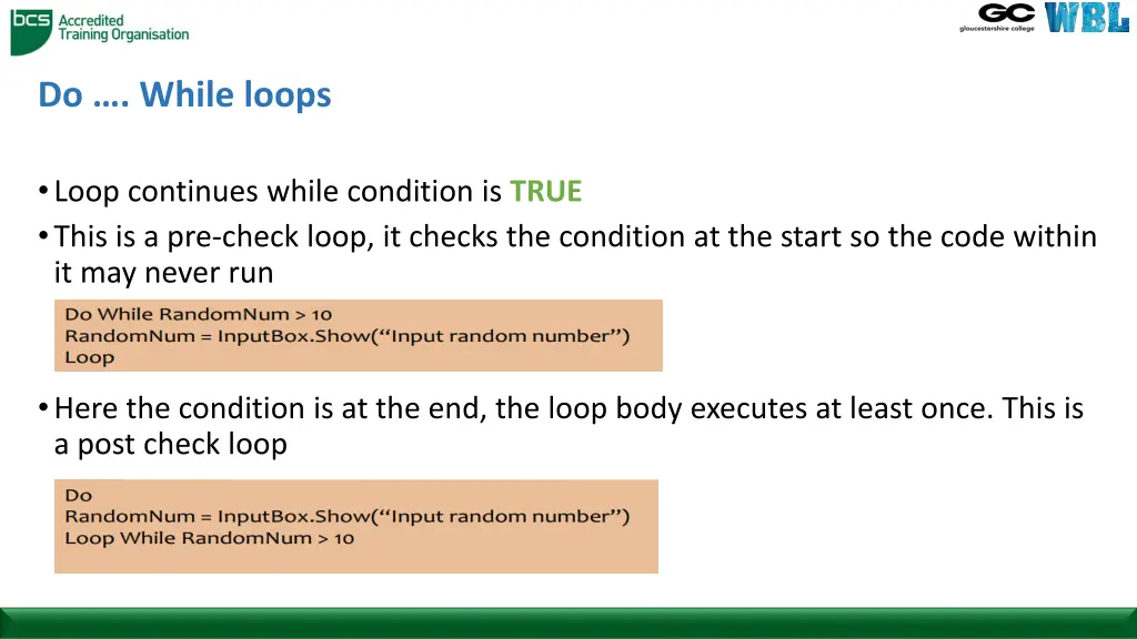 do while loops