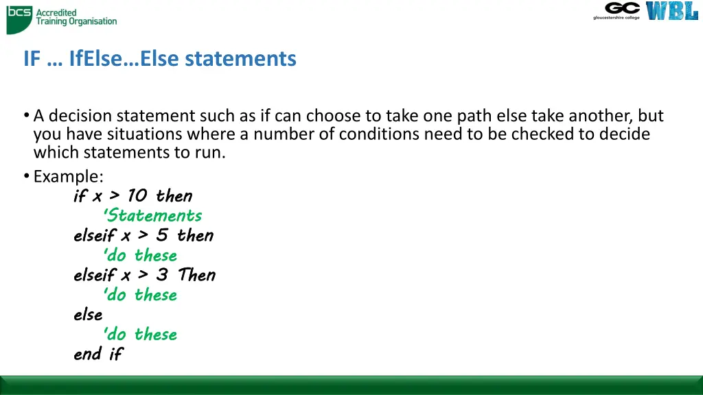 if ifelse else statements