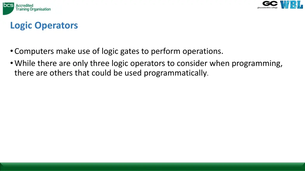 logic operators