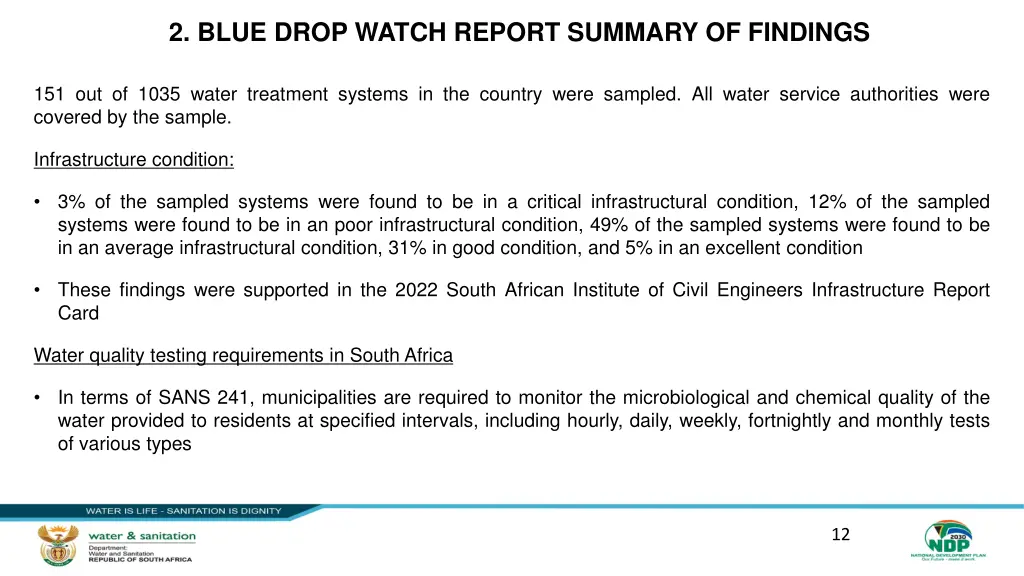 2 blue drop watch report summary of findings