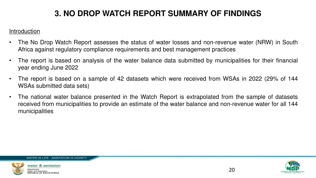 3 no drop watch report summary of findings