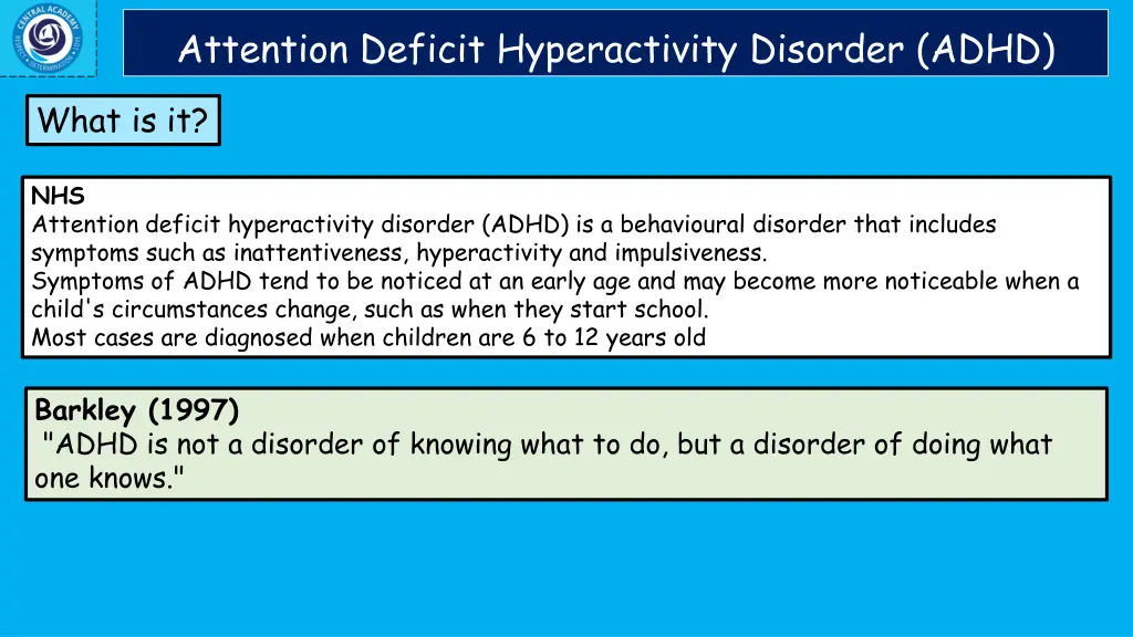 attention deficit hyperactivity disorder adhd