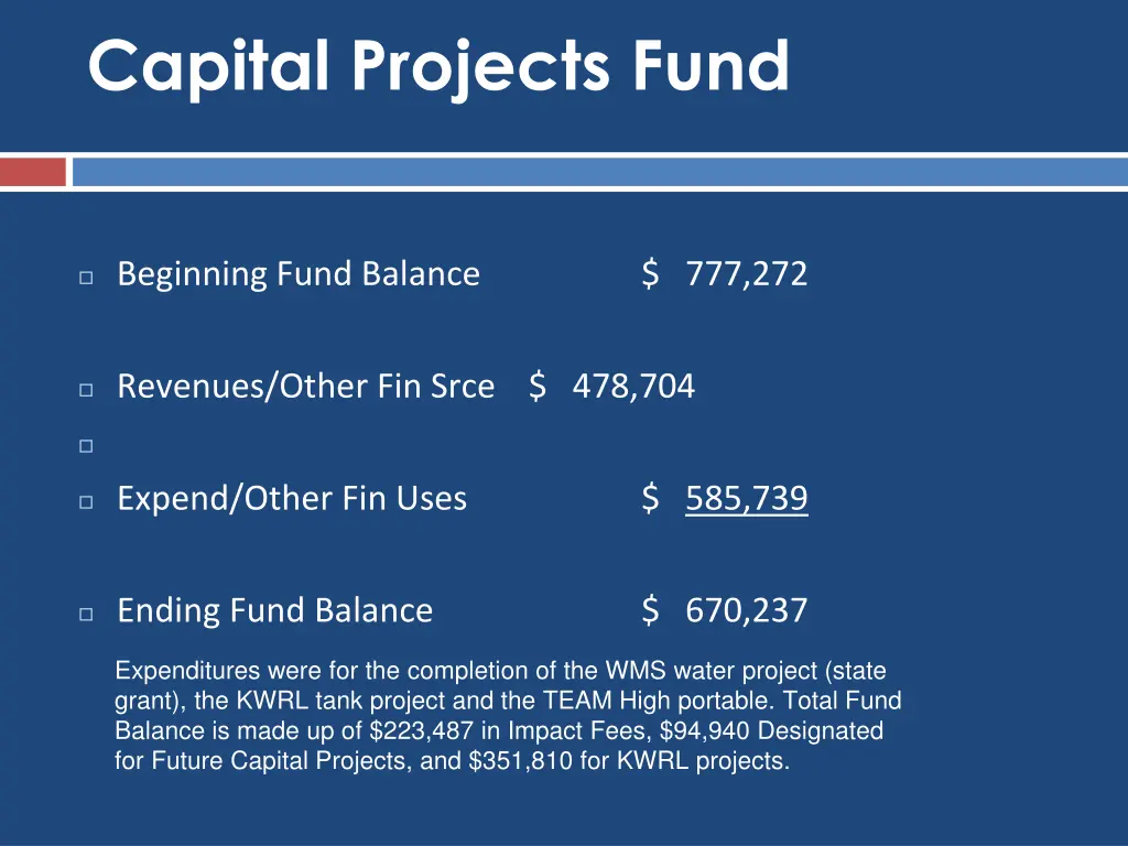 capital projects fund