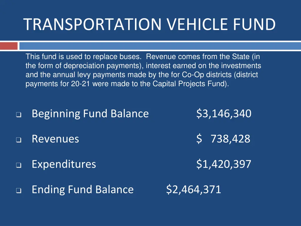 transportation vehicle fund