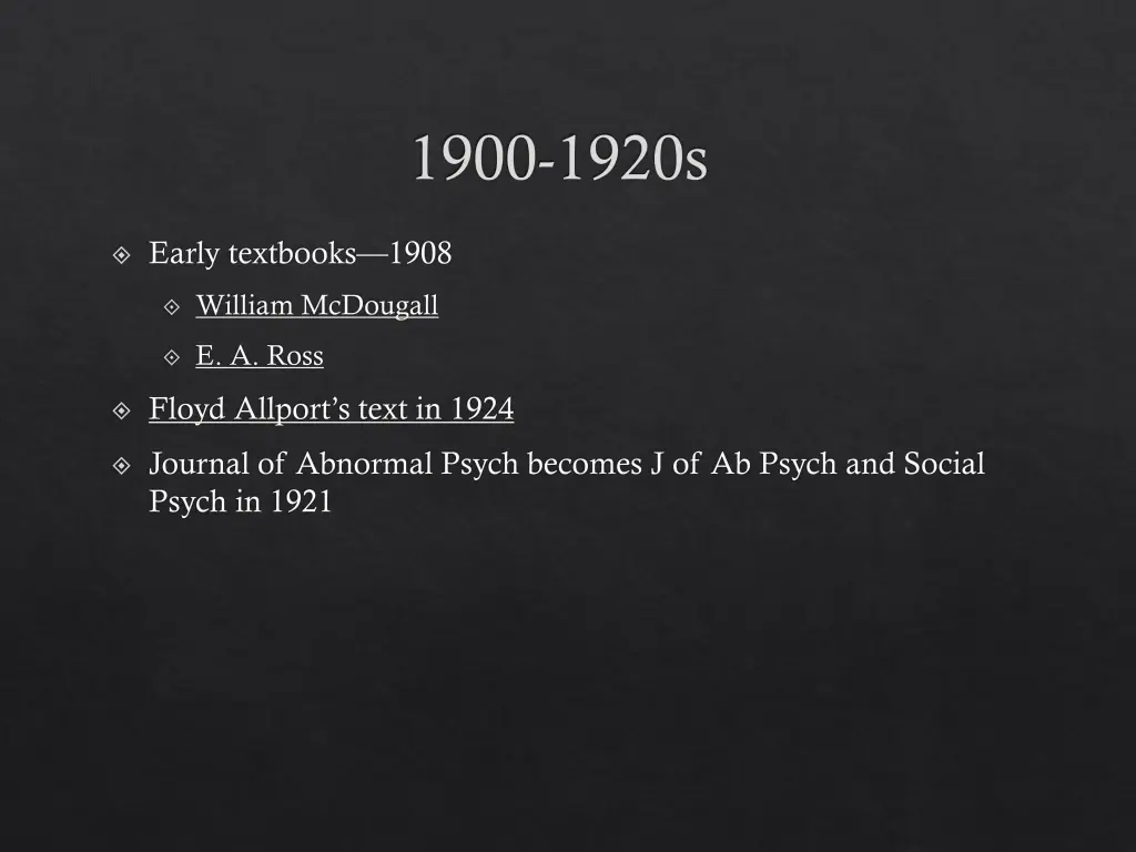 1900 1920s