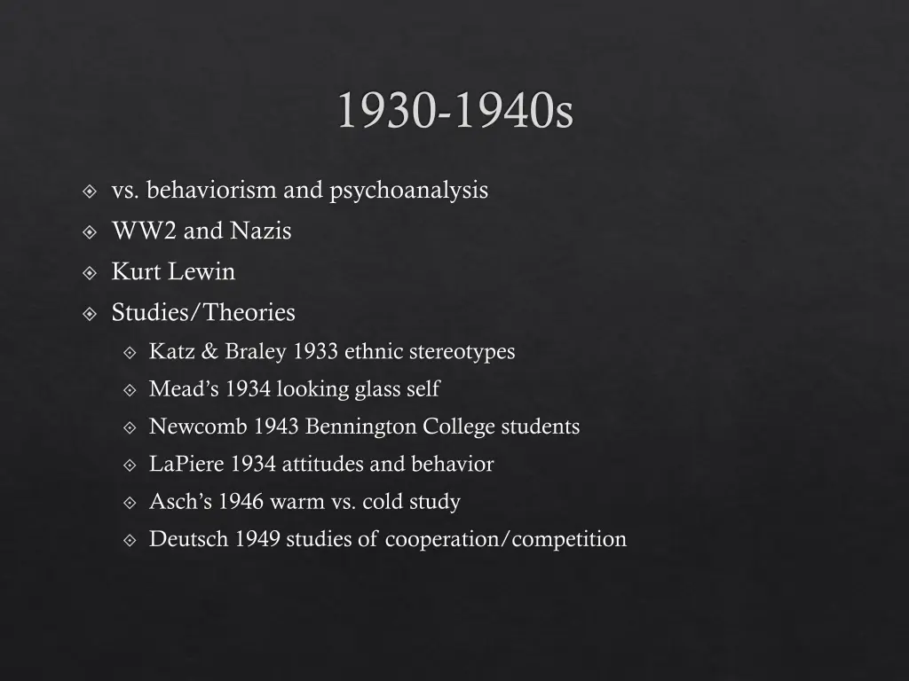 1930 1940s