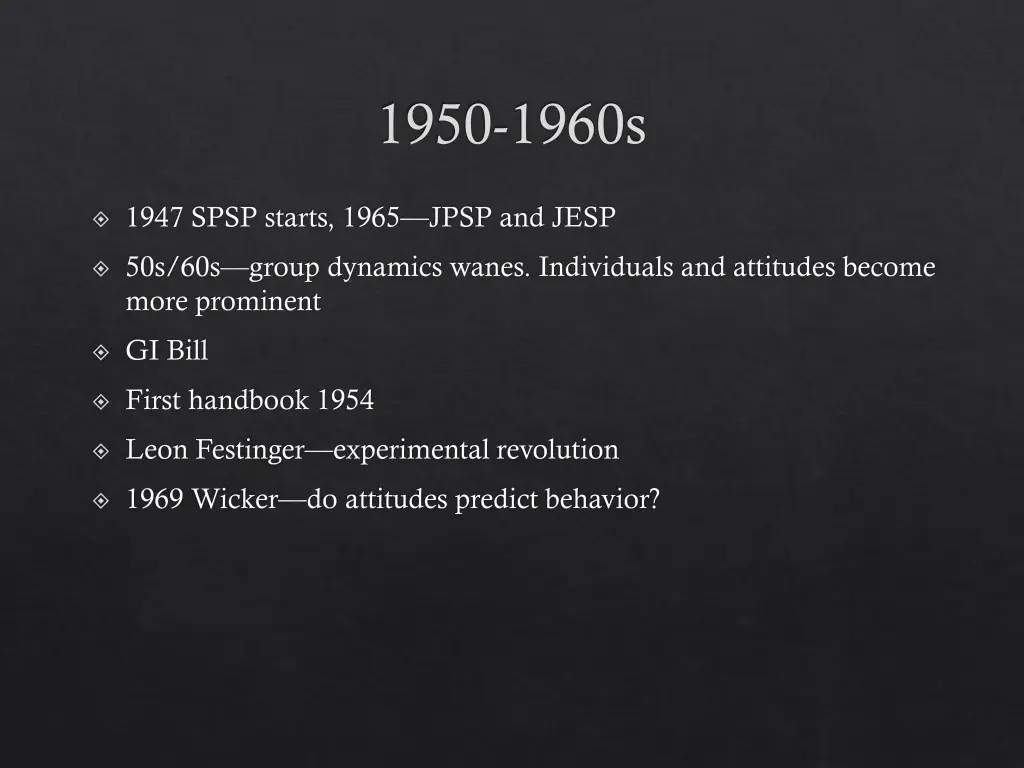 1950 1960s
