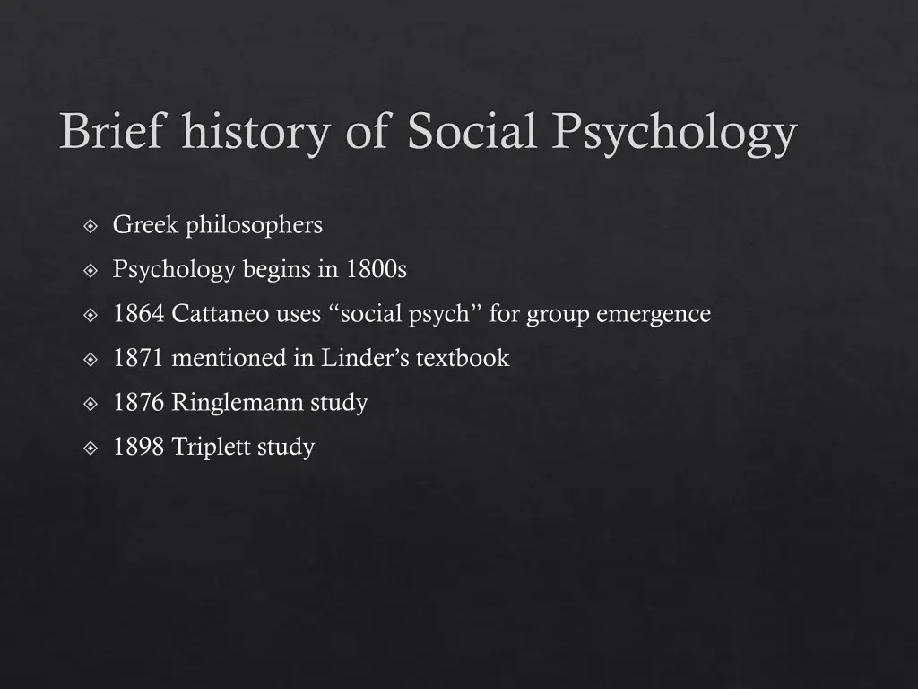 brief history of social psychology