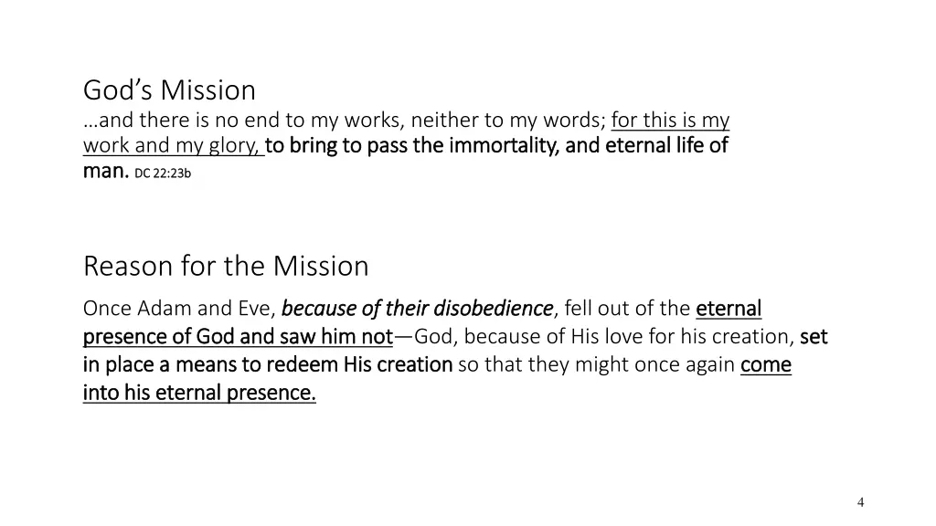 god s mission and there is no end to my works