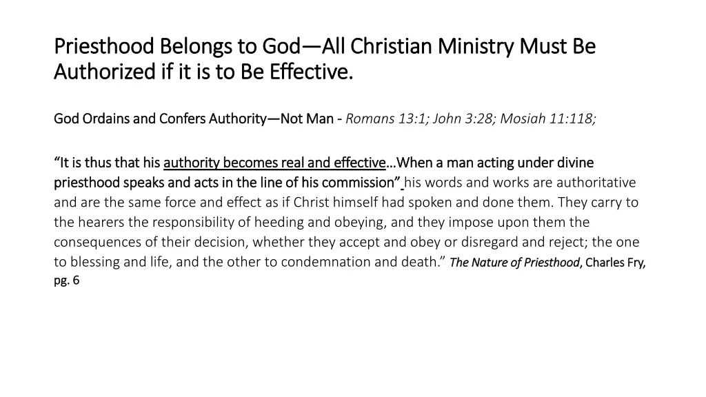 priesthood belongs to god priesthood belongs