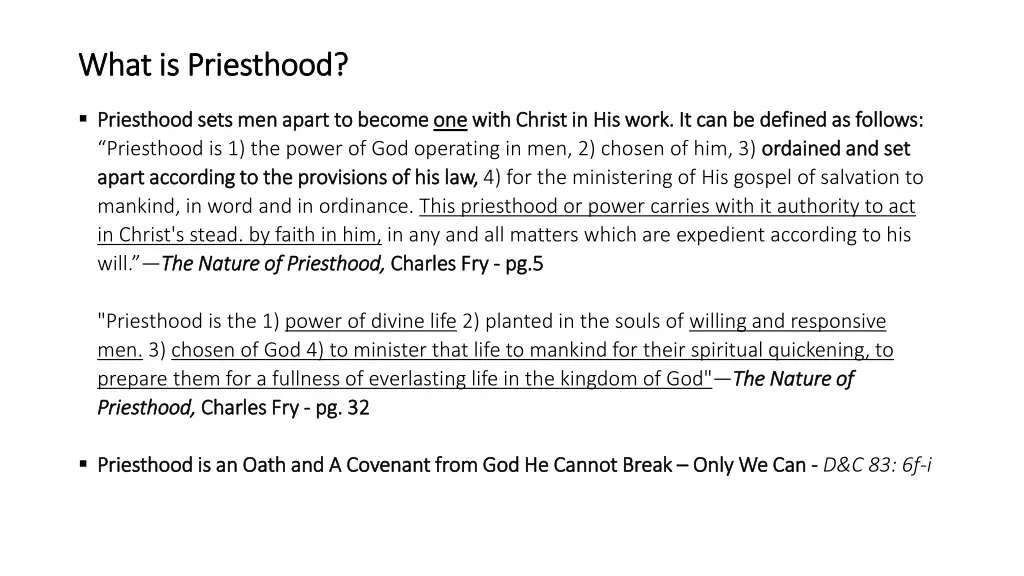 what is priesthood what is priesthood