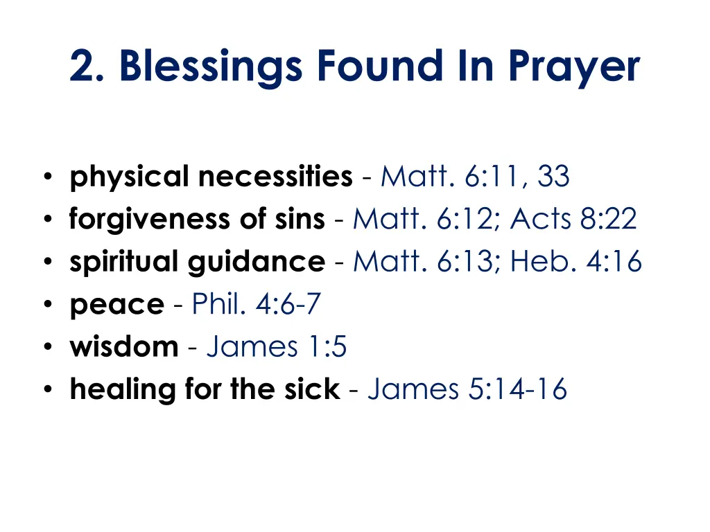 2 blessings found in prayer