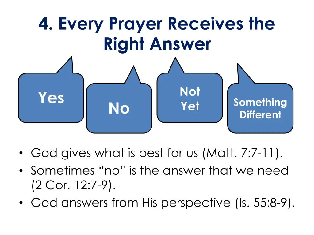 4 every prayer receives the right answer 1