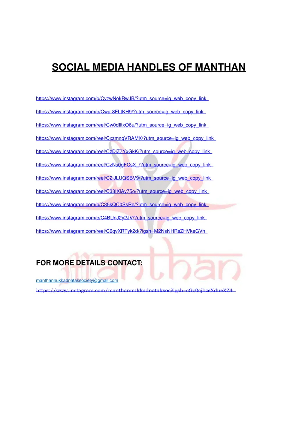 social media handles of manthan