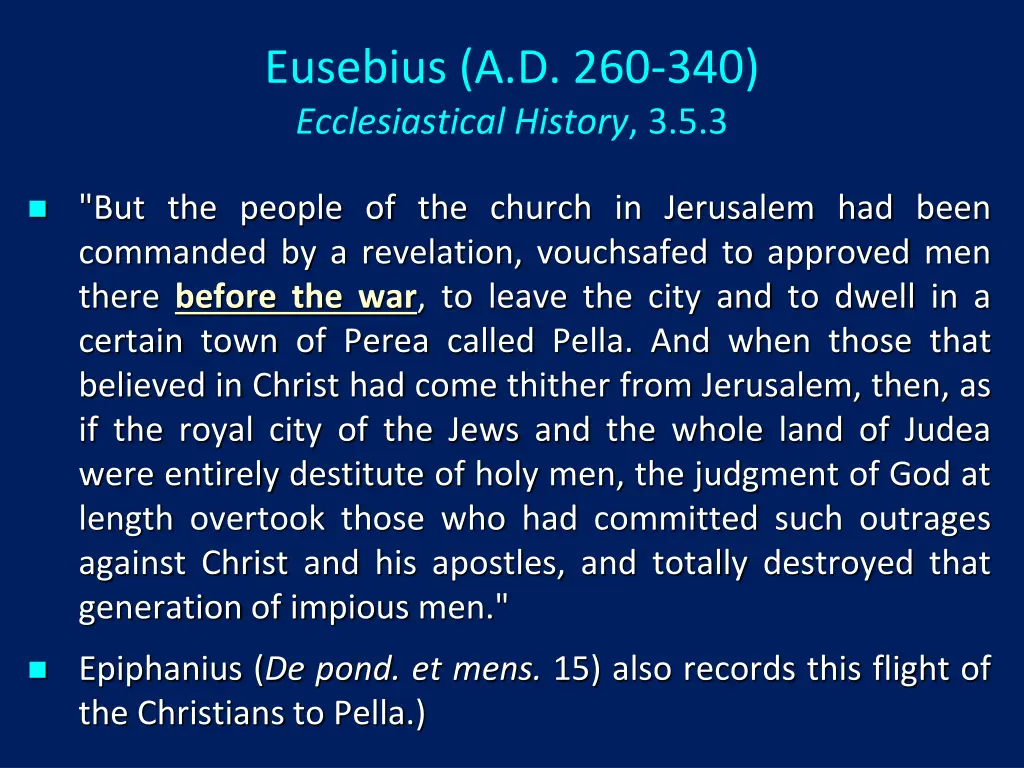 eusebius a d 260 340 ecclesiastical history 3 5 3