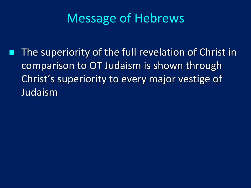 message of hebrews