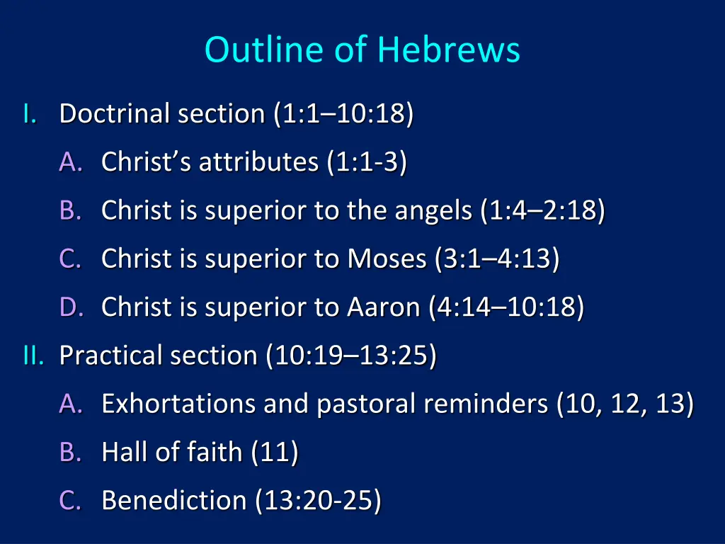 outline of hebrews