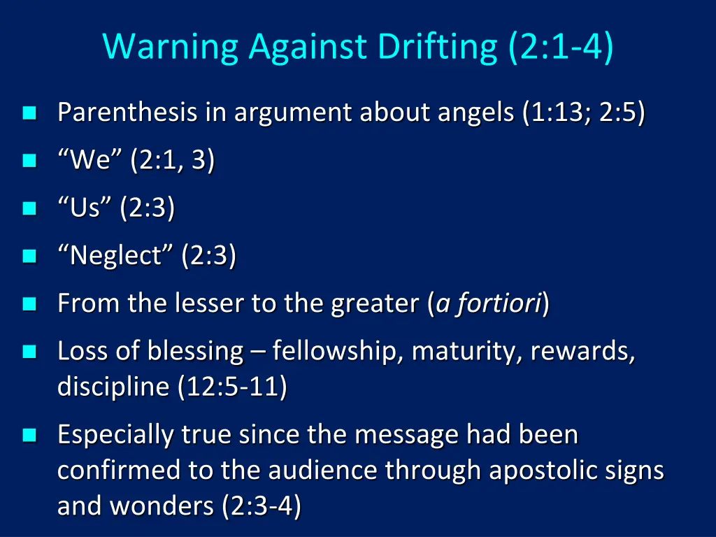warning against drifting 2 1 4