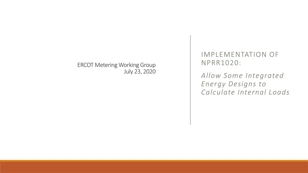 implementation of nprr1020