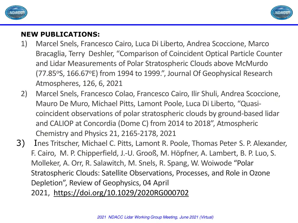 new publications 1 marcel snels francesco cairo