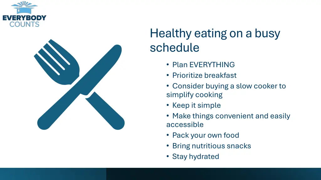 healthy eating on a busy schedule