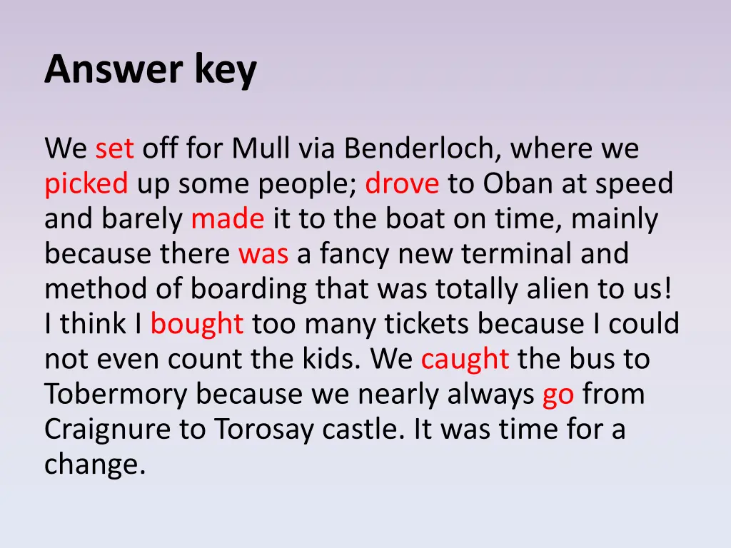 answer key