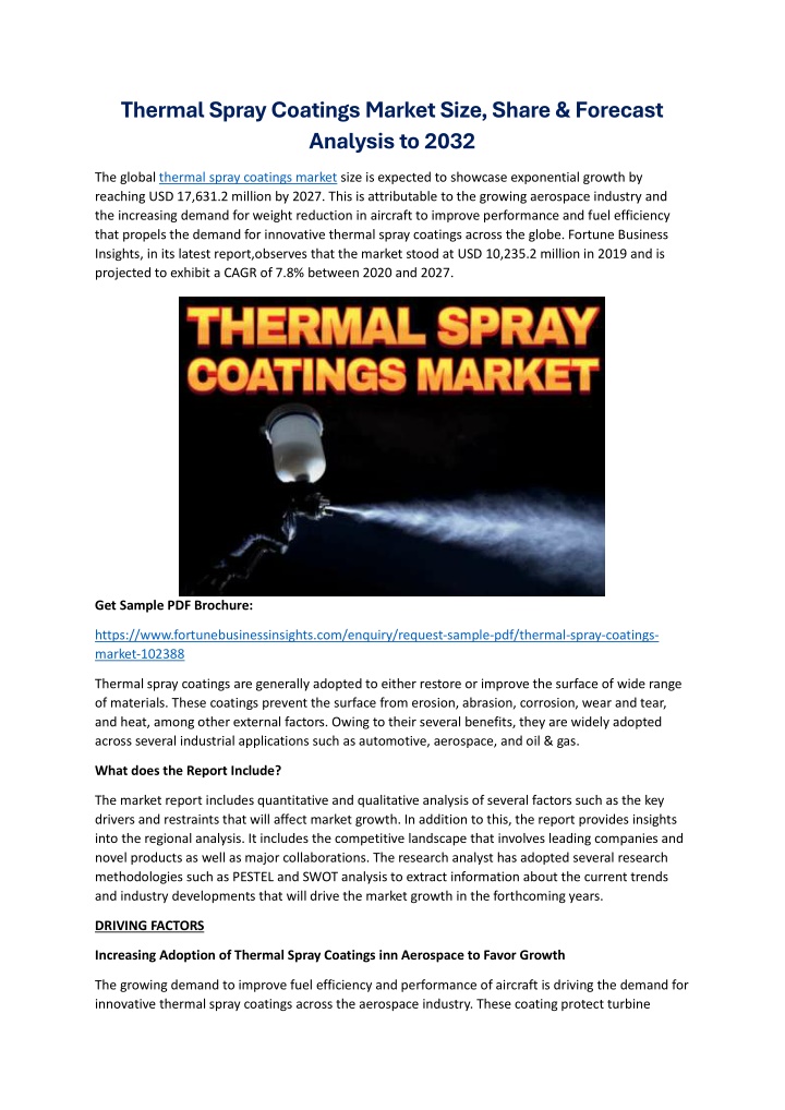 thermal spray coatings market size share forecast