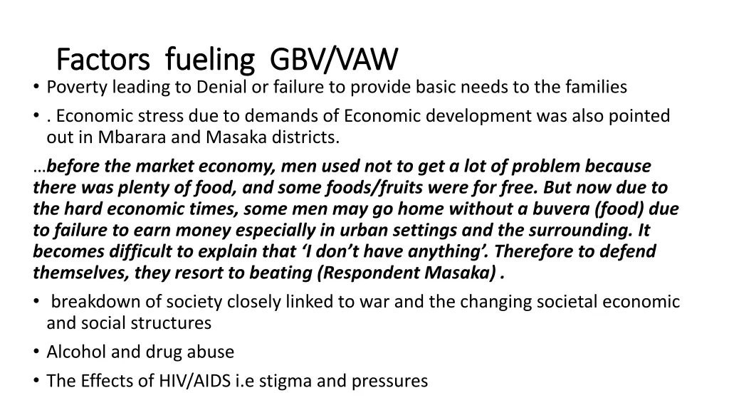 factors fueling gbv vaw factors fueling