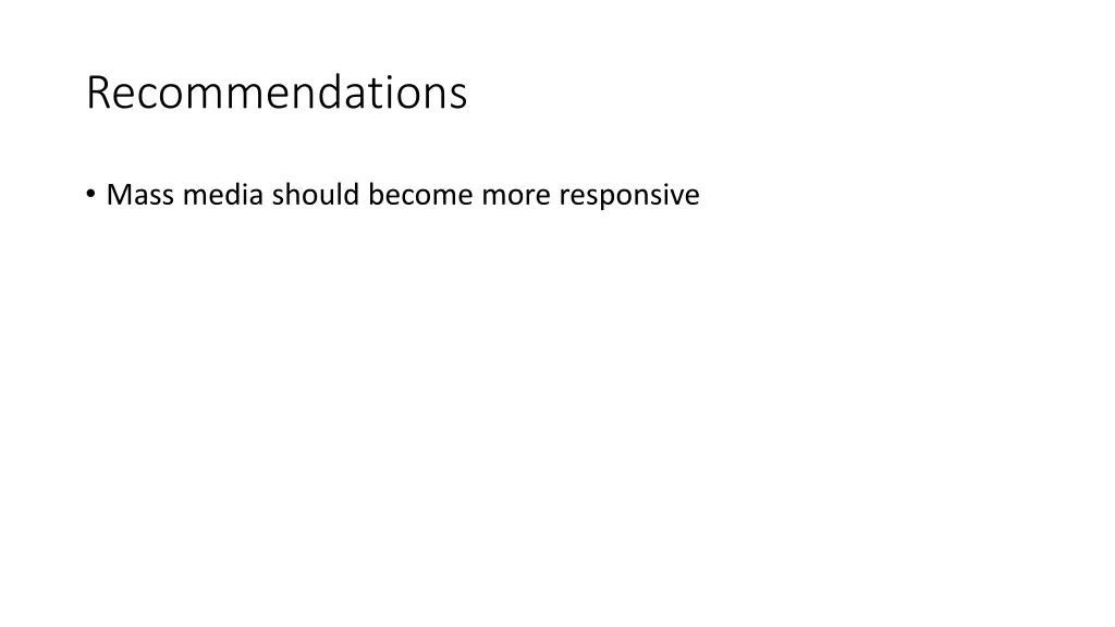 recommendations