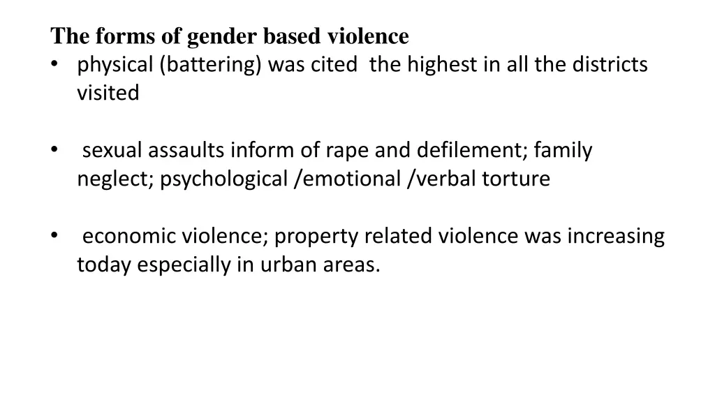 the forms of gender based violence physical