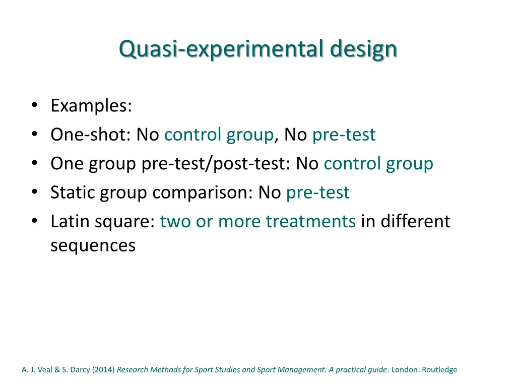 quasi experimental design