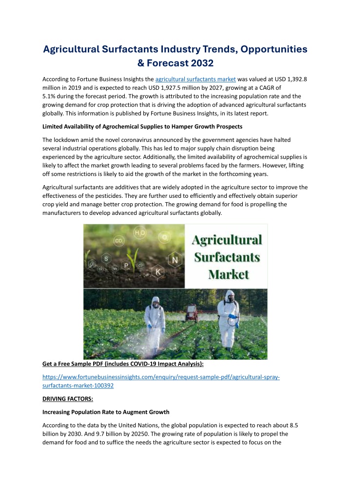 agricultural surfactants industry trends