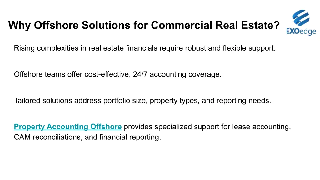 why offshore solutions for commercial real estate