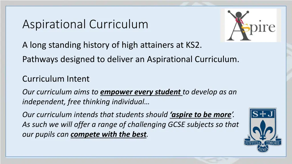 aspirational curriculum