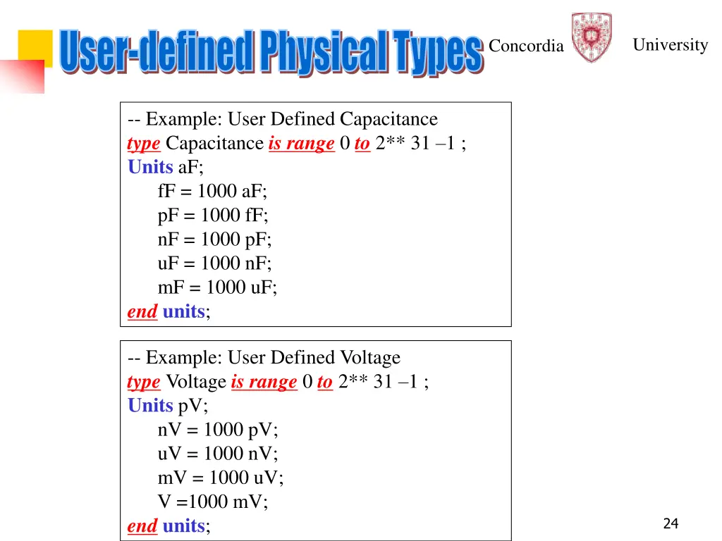 user user defined physical types defined physical