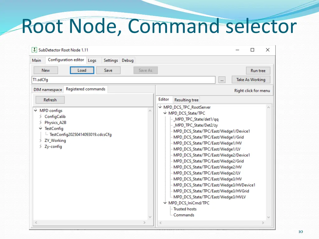root node command selector