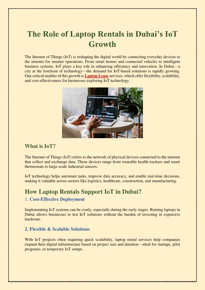 the role of laptop rentals in dubai s iot growth