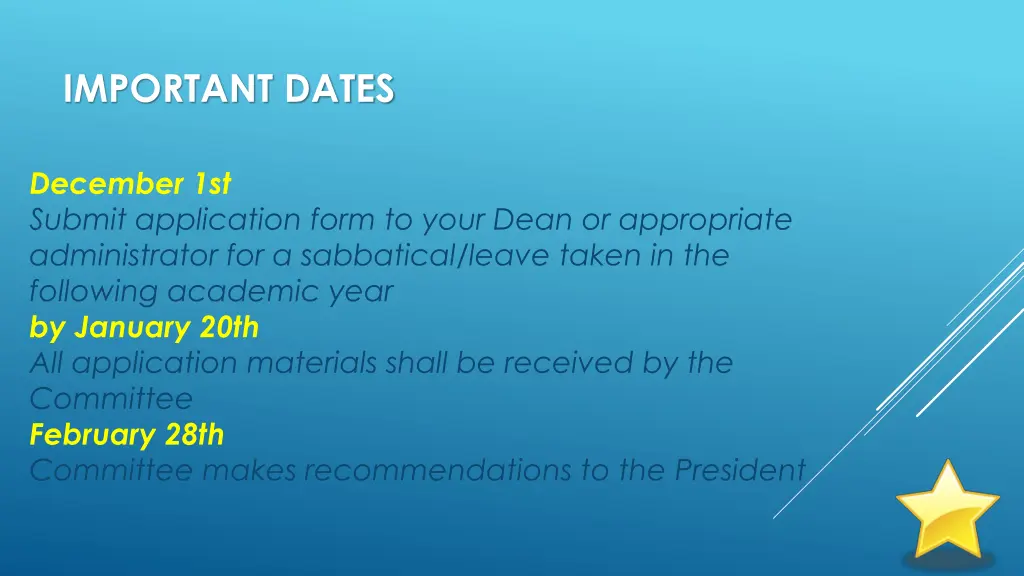 important dates