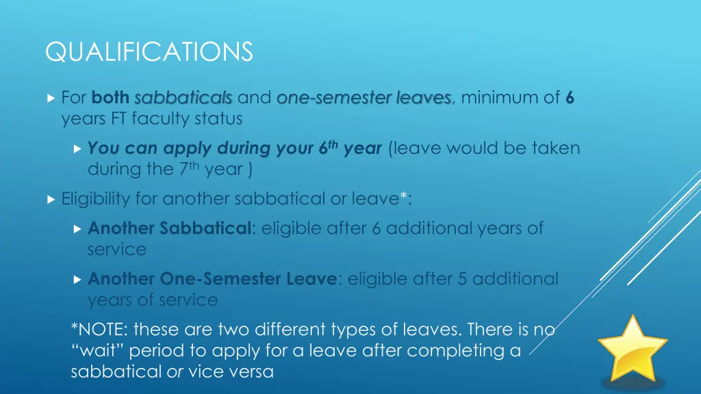 qualifications
