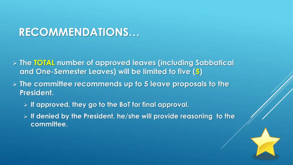 recommendations