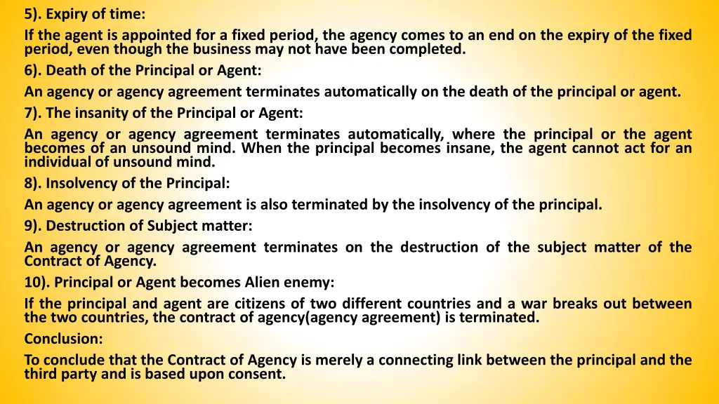 5 expiry of time if the agent is appointed