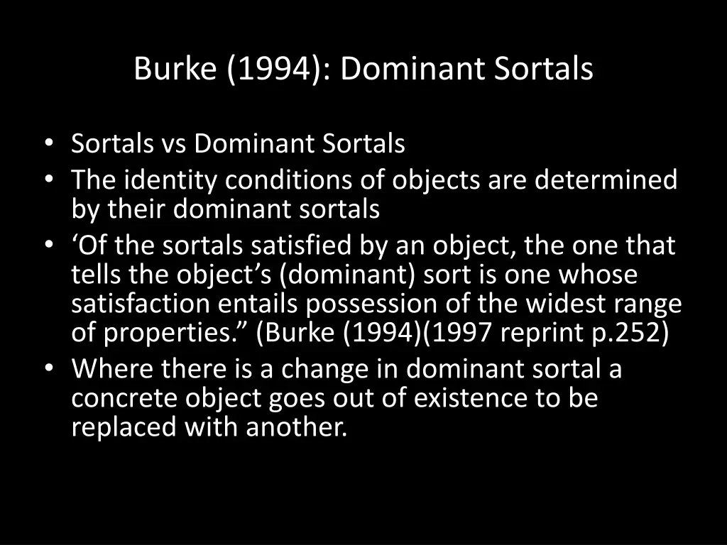 burke 1994 dominant sortals