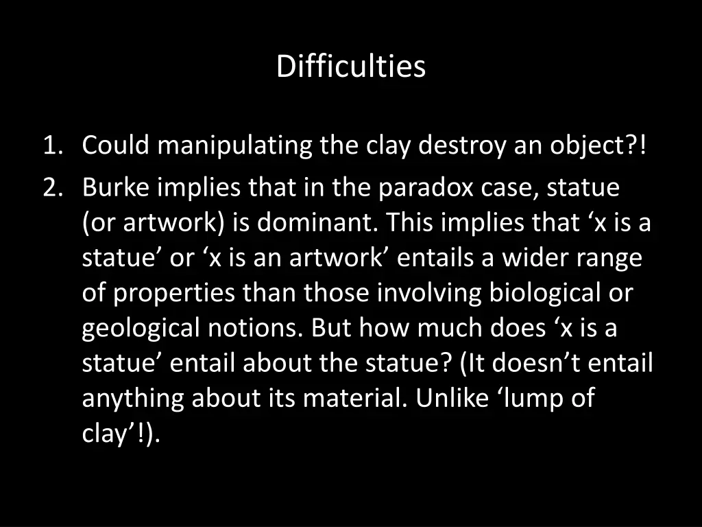 difficulties