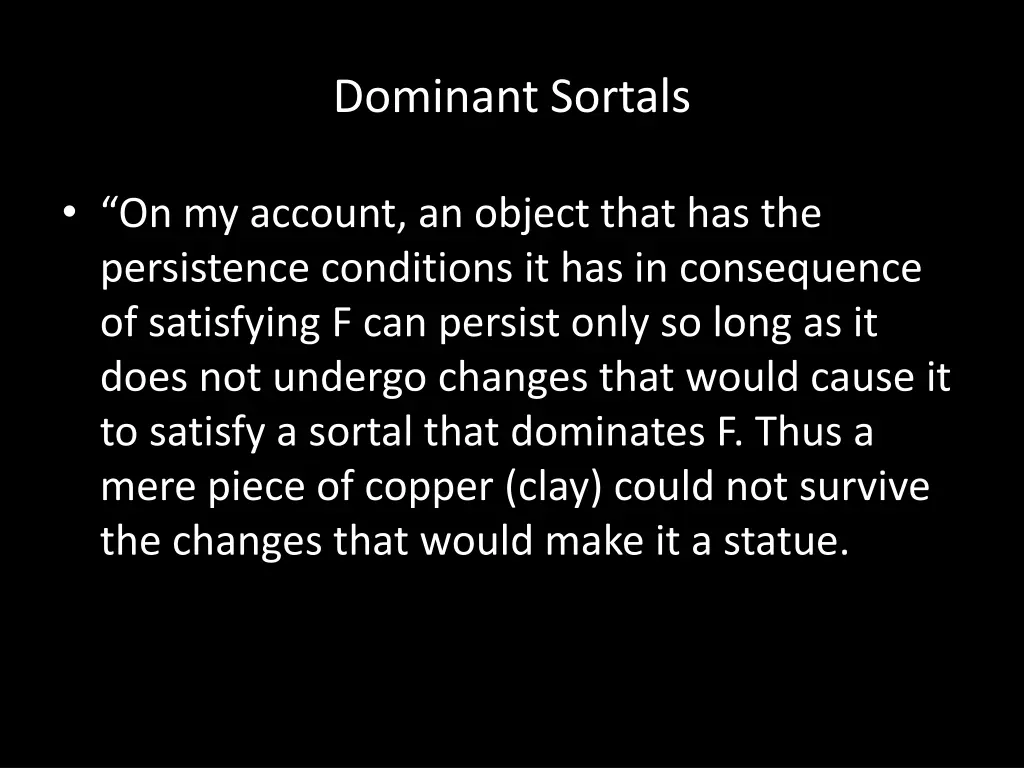dominant sortals 1