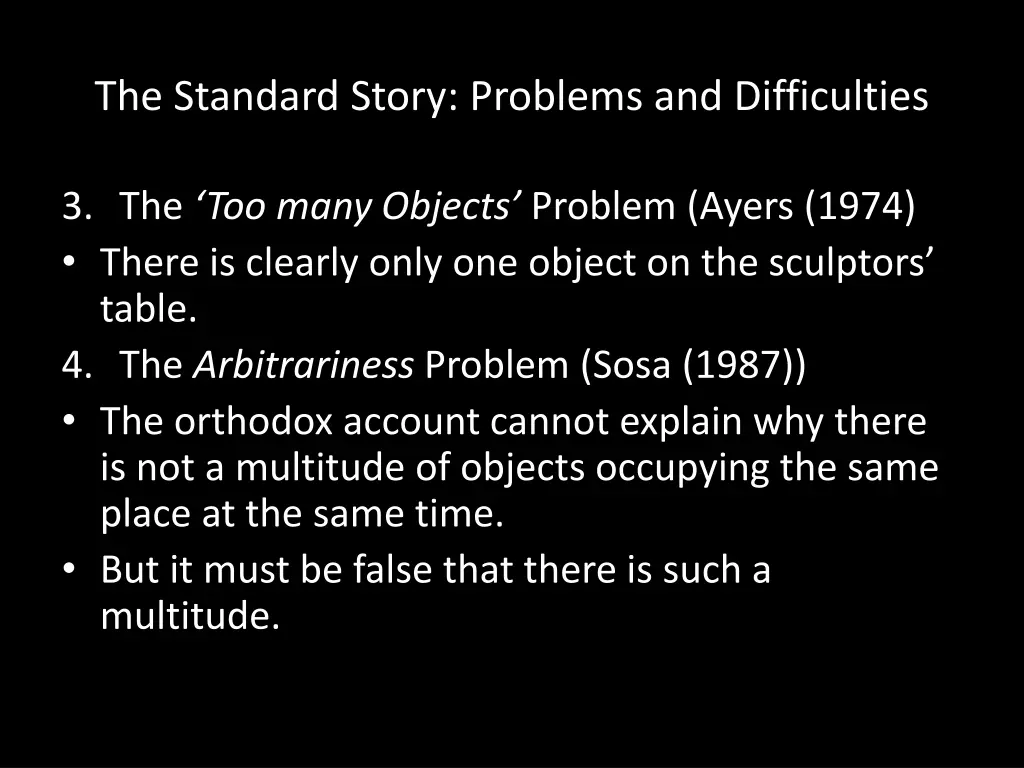 the standard story problems and difficulties 1